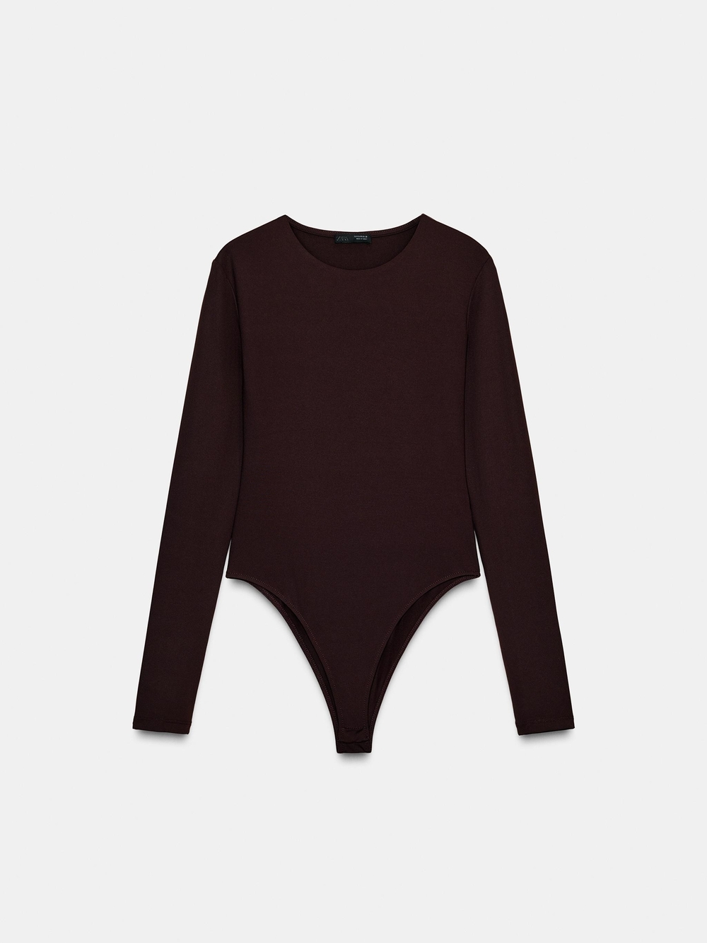 Zara Sexy Dark Brown Long Sleeve Bodysuit